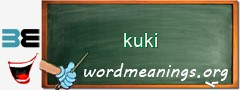 WordMeaning blackboard for kuki